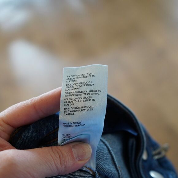 Anthropologie Pilcro Exposed‎ Zipper Crop Stretch Blue Jeans Size 30 - Picture 6 of 6